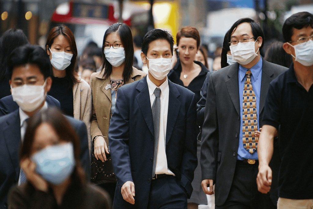 People in China Wearing Mask to protect them from Corona Virus