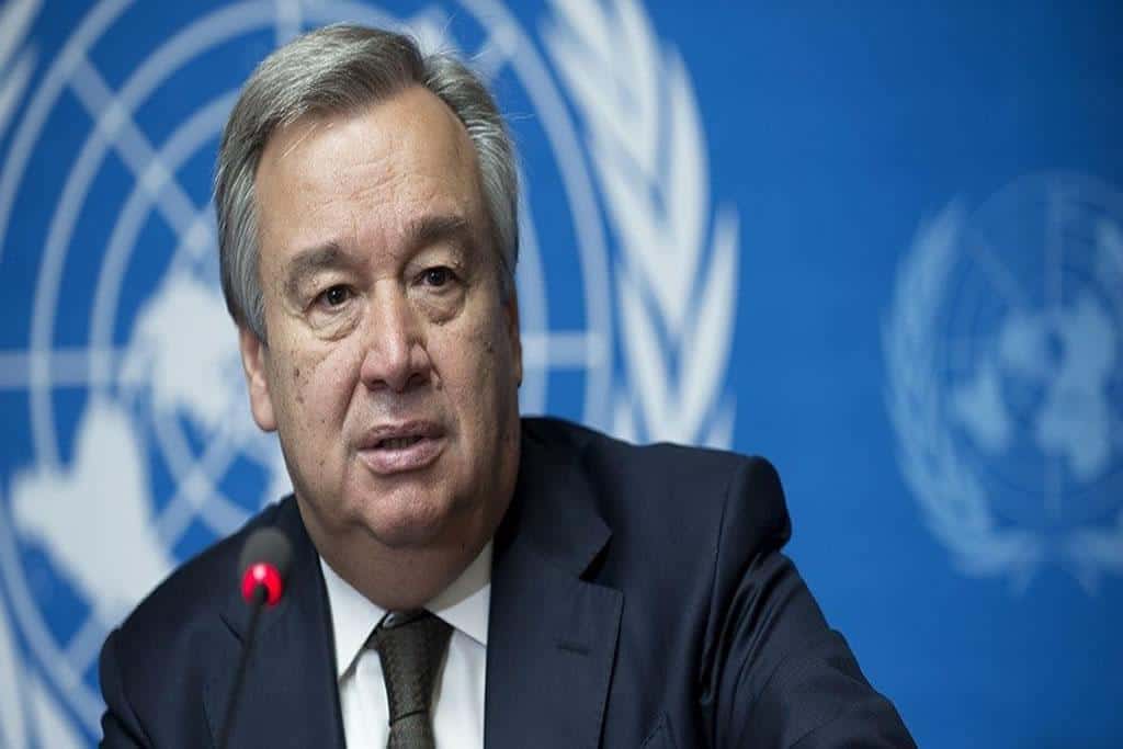 António Guterres of United Nations talks about the complete ceasefire because of Coronavirus