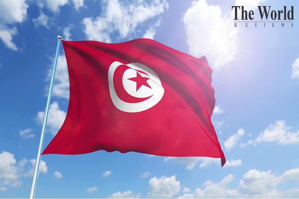 National flag of Tunisia North Africa