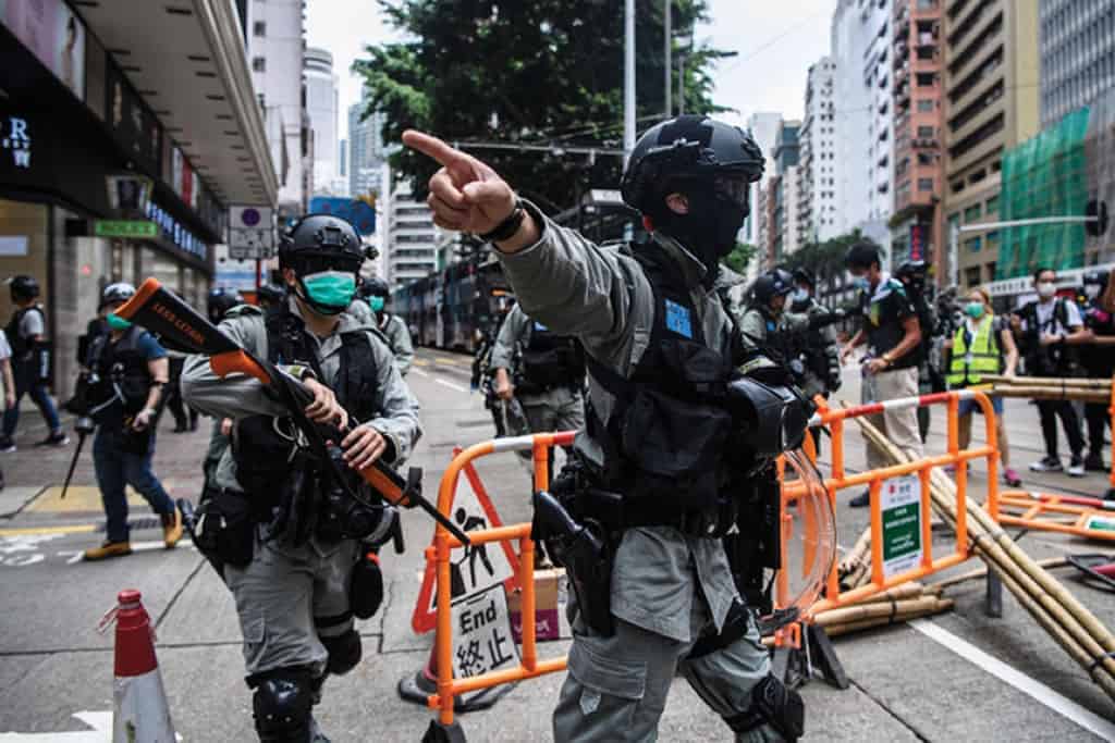 Protesters are being arrested by the China approved plan in Hong Kong