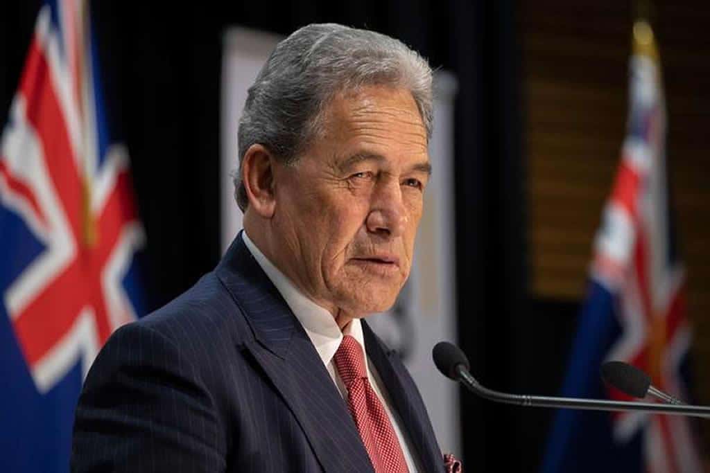 Winston Peters reported media about China's response to New Zealand position on Taiwan