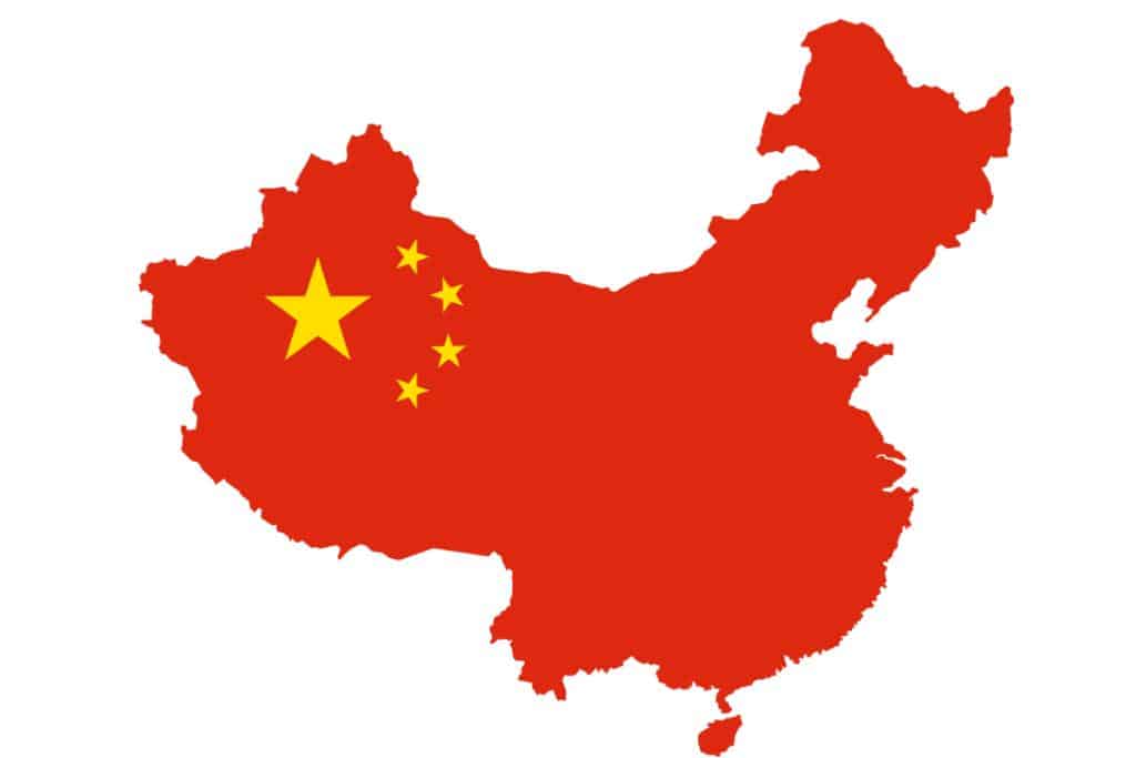 China map with flag