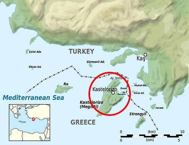 Map View Turkey Greece