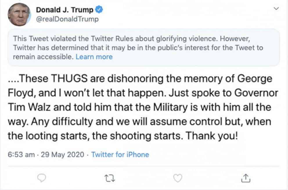 Trump Violence Tweet