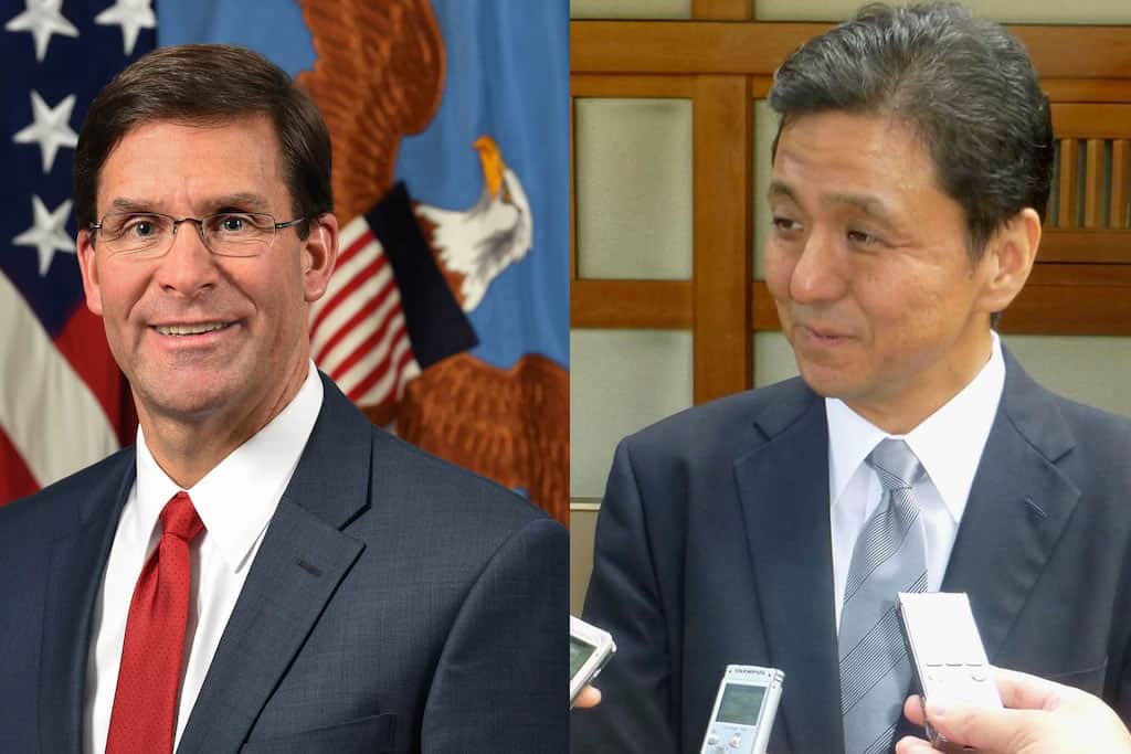 Defense Minister Nobuo Kishi Us Defense Minister Mark Esper