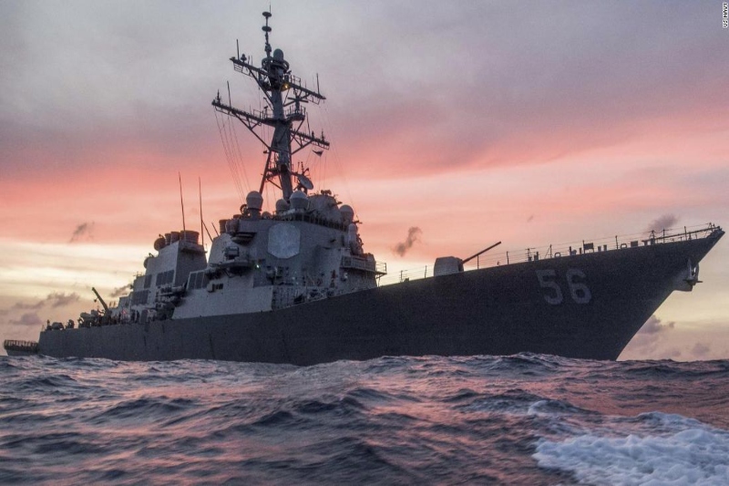 Russian vessel warns the USS John S McCain, International marine law