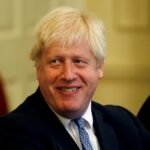 british pm johnson attends a roundtable at downing street in london
