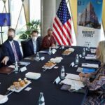 u.s. secretary of state antony blinken takes part in a health security partnerships roundtable in melbourne