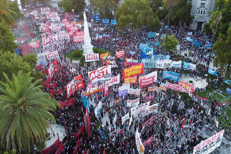 argentines march against the government's agreement with the imf, in buenos aires