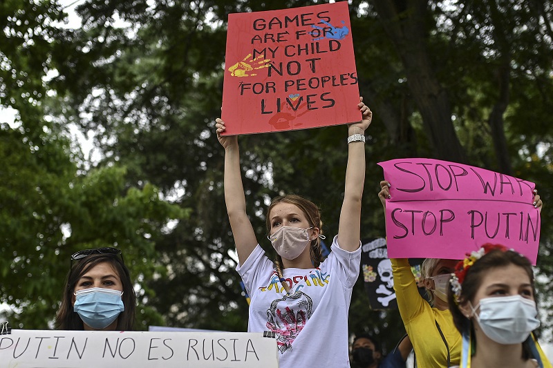  Protesters urge closure of Panama Canal to Russian ships over the Ukrainian crisis