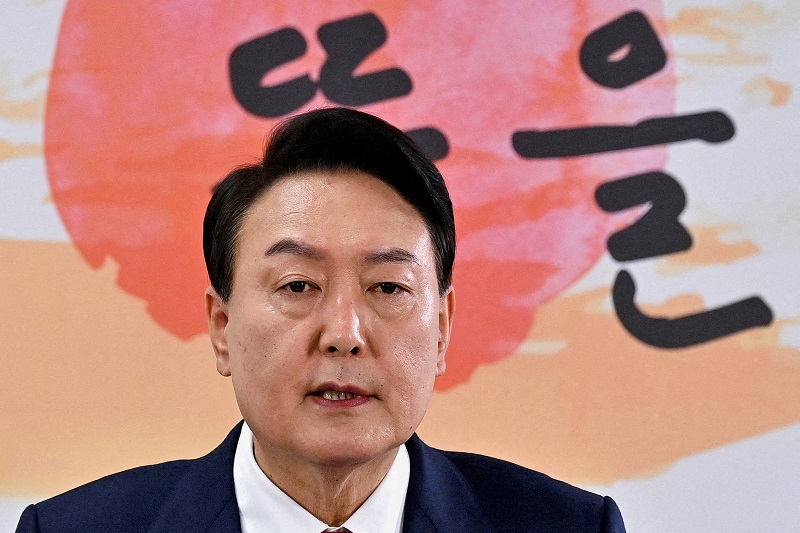 file photo: south korea's president elect yoon suk yeol holds a news conference