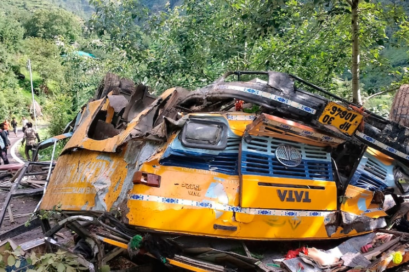  Bus collapses into a deep gorge in India, killing 16