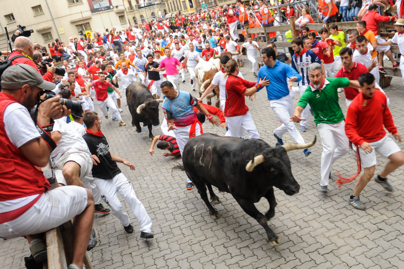 Pamplona bulls spare runners from gorings for 4th day