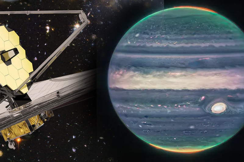new space telescope shows jupiter's auroras, tiny moons