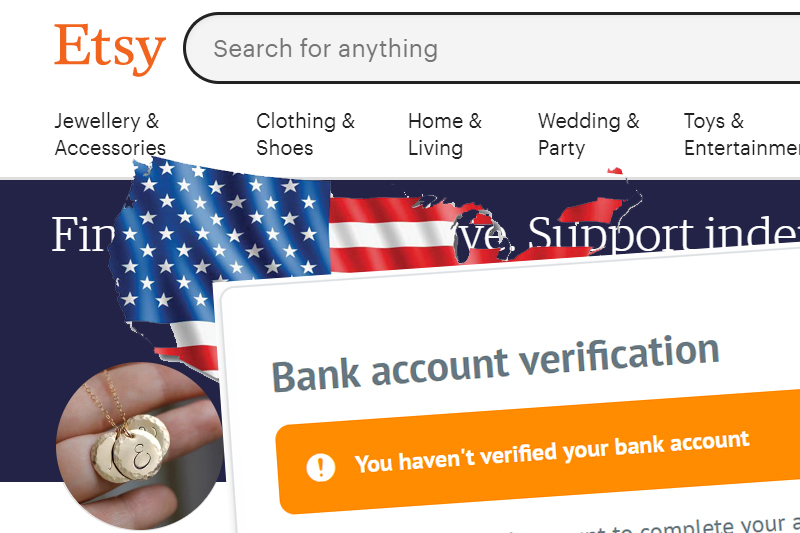 Online market place Etsy requires US sellers to authenticate their bank accounts