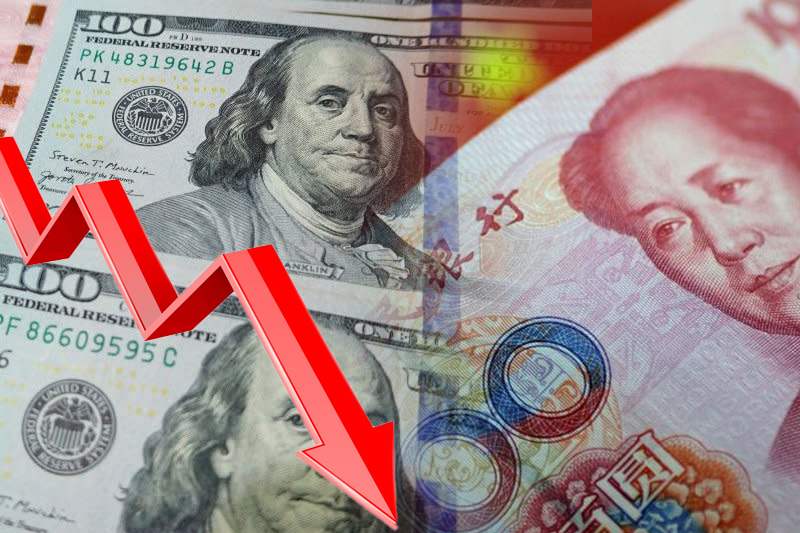 chinese yuan hits record low against us dollar