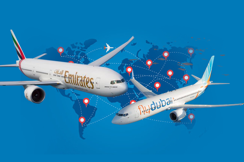  Emirates Airlines, Fly Dubai now operate to 247 destinations