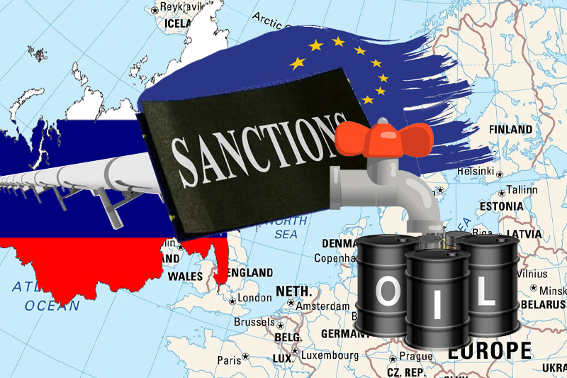 How are sanctions affecting Russia's oil and gas exports?