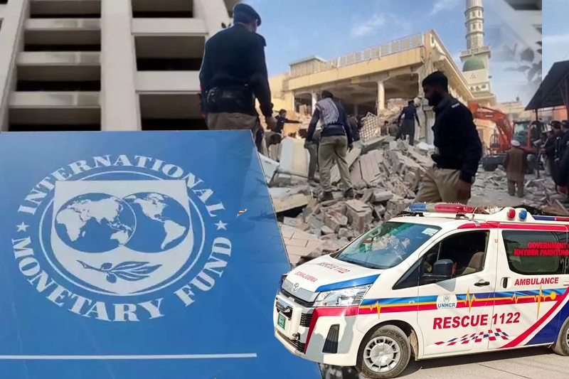  Police targeted in Peshawar blast that kills 59, IMF team arrives in Islamabad
