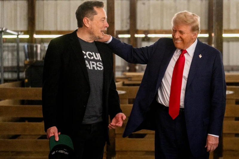 elon musk & trump celebrate thanksgiving 