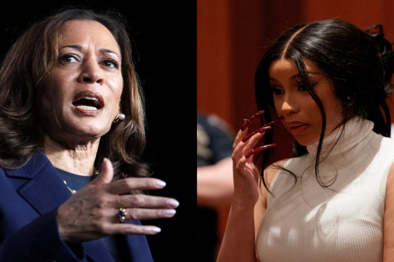  Cardi B Faces Teleprompter Glitch at Kamala Harris Rally, Reads Speech from Phone