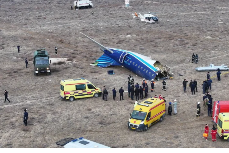 azerbaijan airlines flight j2 8243 crashes, investigation underway