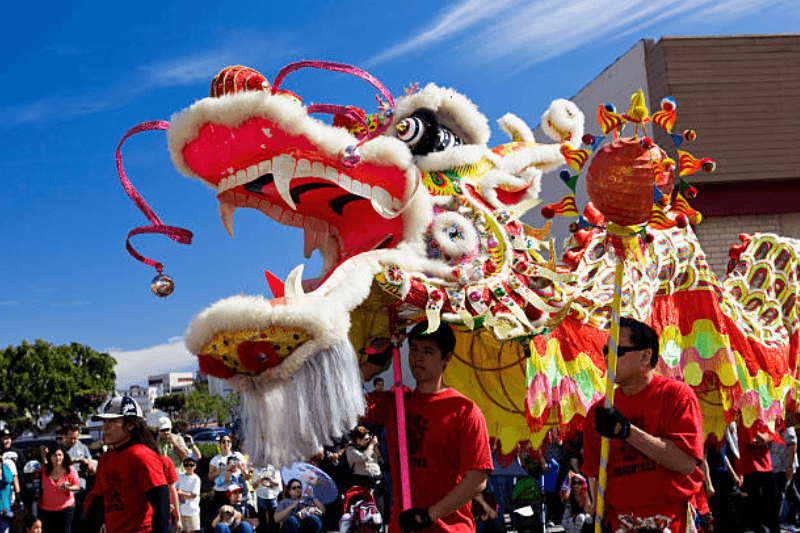 golden dragon parade lion dances firecrackers finale